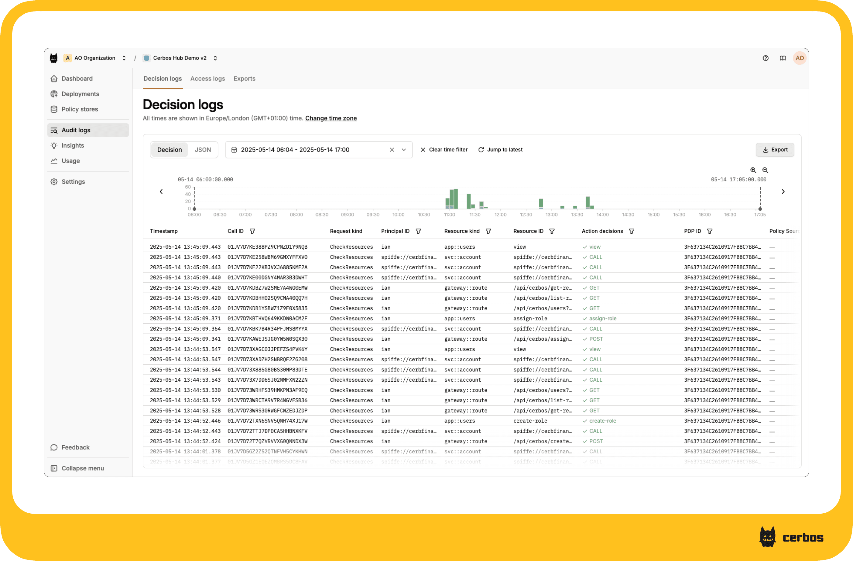 Cerbos Hub UI_ More rows on screen in policy lists and audit logs.png